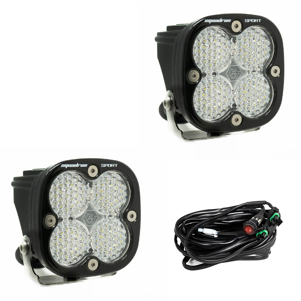 LED Light Pods Clear Lens Work/Scene Pair Squadron Sport Baja Designs 557806