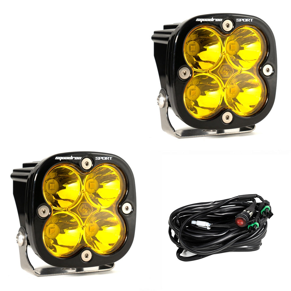LED Light Pods Baja Amber Lens Spot Pair Squadron Sport Baja Designs 557811