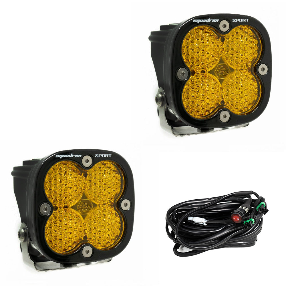 LED Light Pods Baja Amber Lens Work/Scene Pair Squadron Sport Baja Designs 557816
