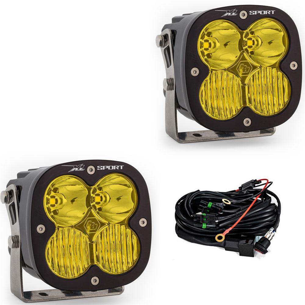 LED Light Pods Baja Amber Lens Driving Combo Pattern Pair XL Sport Series 567813