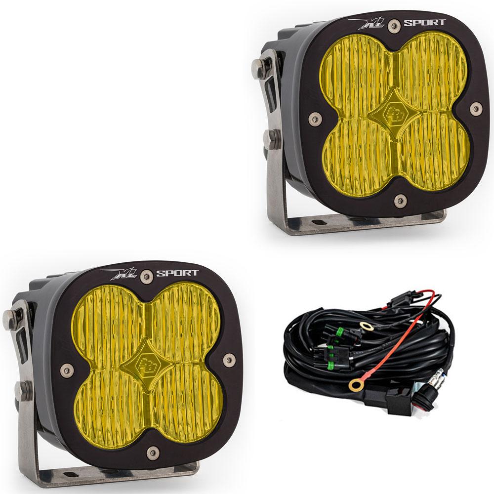LED Light Pods Baja Amber Lens Wide Cornering Pattern Pair XL Sport Series 567815