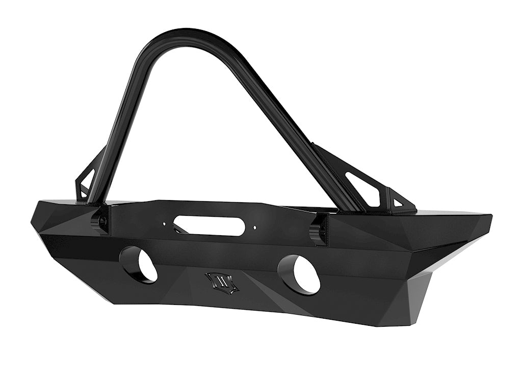 ICON Pro Series 07-18 JK Recessed Mid Width Winch Front Bumper w/Stinger & Tabs (25233)
