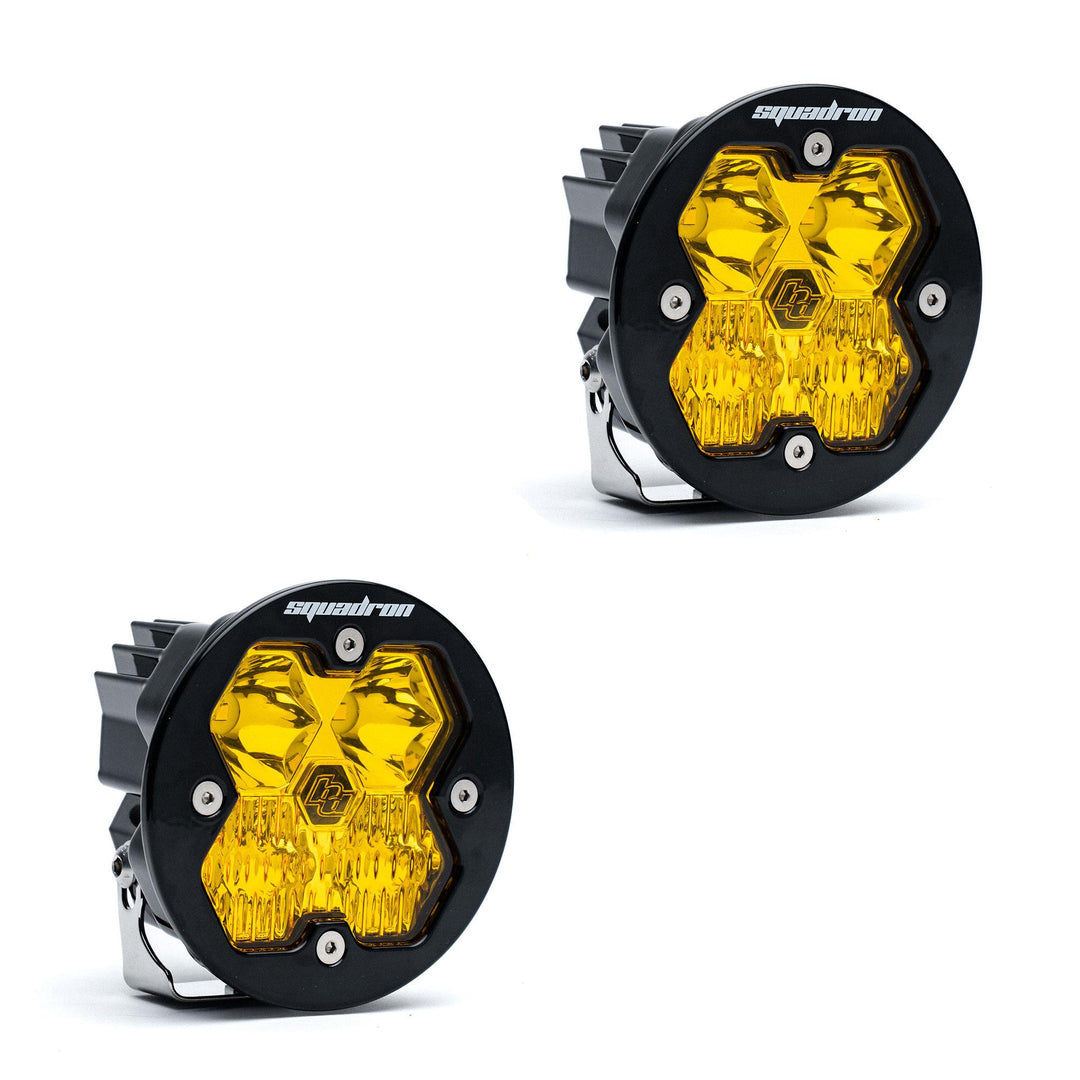 Squadron-R 2.0 Sport Black LED Auxiliary Light Pod Pair (No Harness) Universal Baja Amber Driving/Combo 58-7813-2NH
