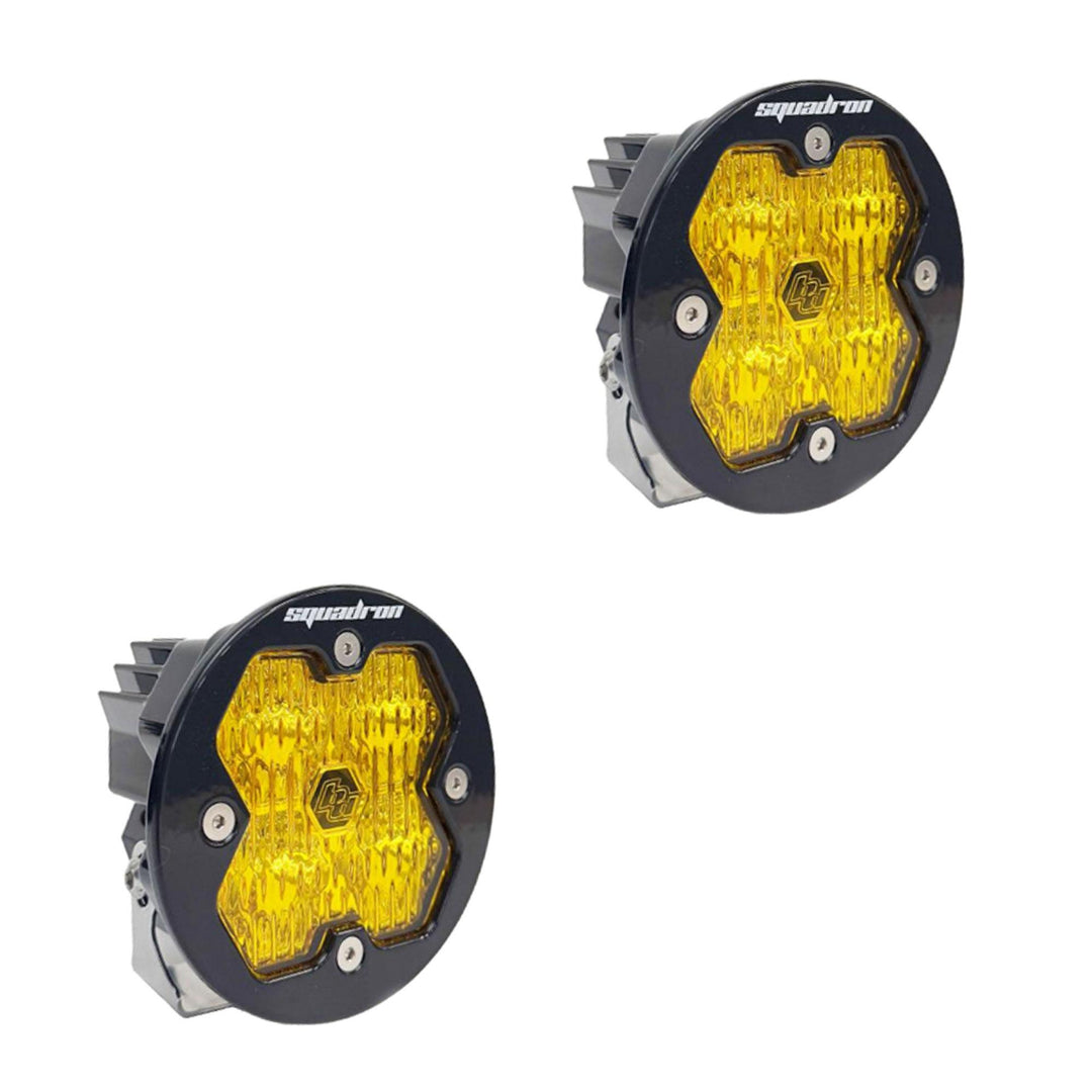 Squadron-R 2.0 Sport Black LED Auxiliary Light Pod Pair (No Harness) Universal Baja Amber Wide Cornering 58-7815-2NH