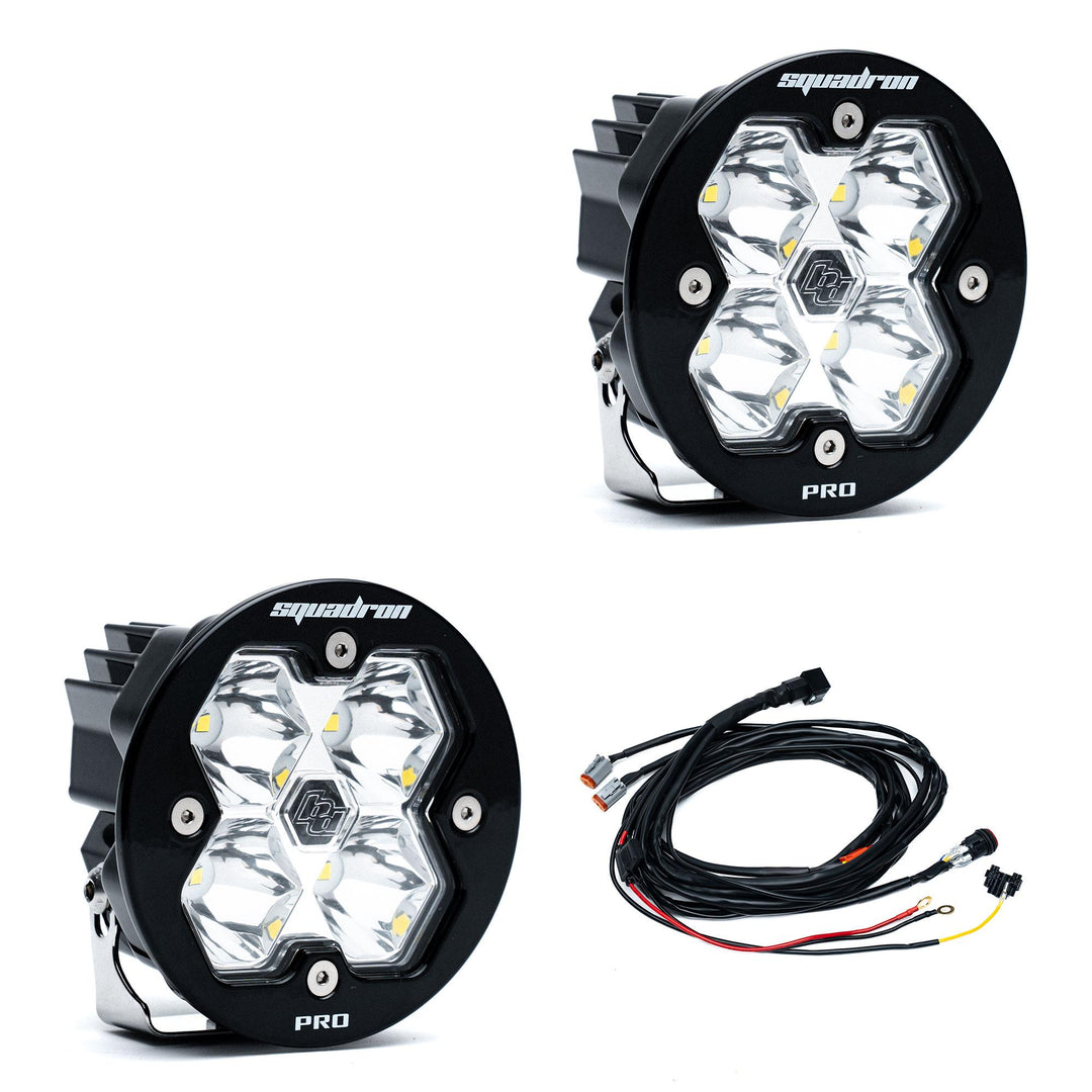 Squadron-R 2.0 Pro Black LED Auxiliary Light Pod Pair Universal Clear Spot 59-7801-2