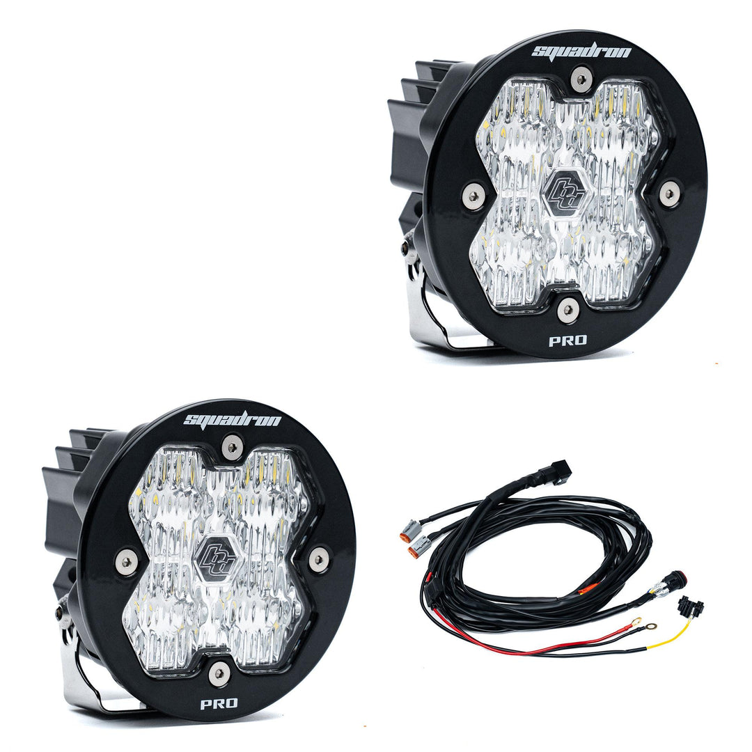 Squadron-R 2.0 Pro Black LED Auxiliary Light Pod Pair Universal Clear Wide Cornering 59-7805-2