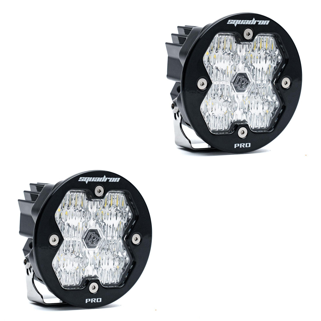 Squadron-R 2.0 Pro Black LED Auxiliary Light Pod Pair (No Harness) Universal Clear Wide Cornering 59-7805-2NH