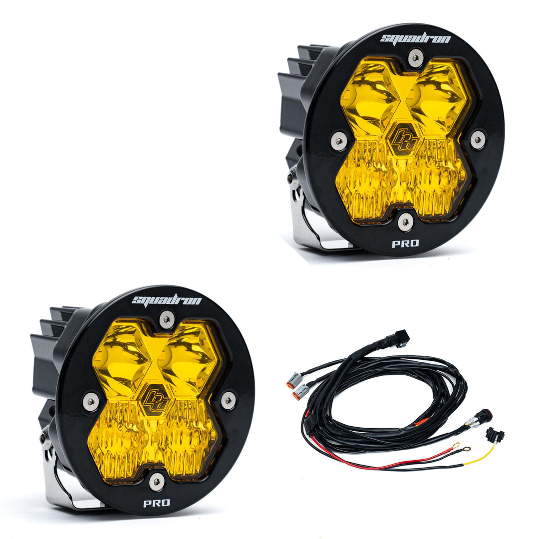 Squadron-R 2.0 Pro Black LED Auxiliary Light Pod Pair Universal Baja Amber Driving/Combo 59-7813-2
