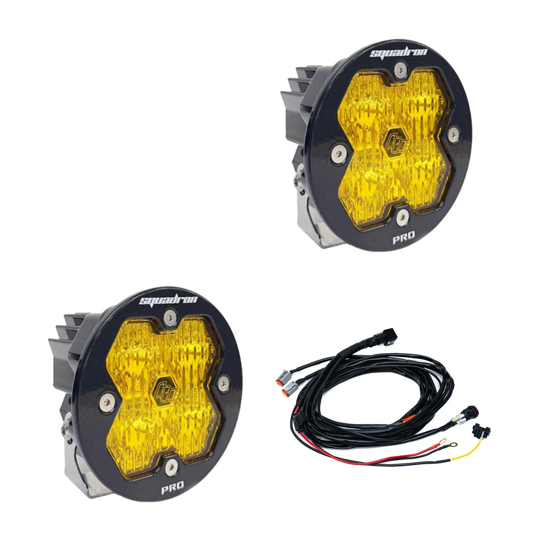 Squadron-R 2.0 Pro Black LED Auxiliary Light Pod Pair Universal Baja Amber Wide Cornering 59-7815-2