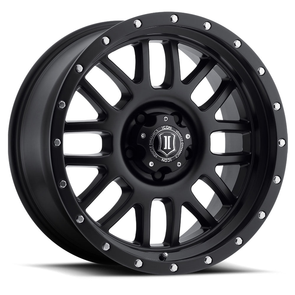 ICON Alloys Alpha Satin Black 20x9 6x135 16mm Offset 5.625" BS (1220906356SB)