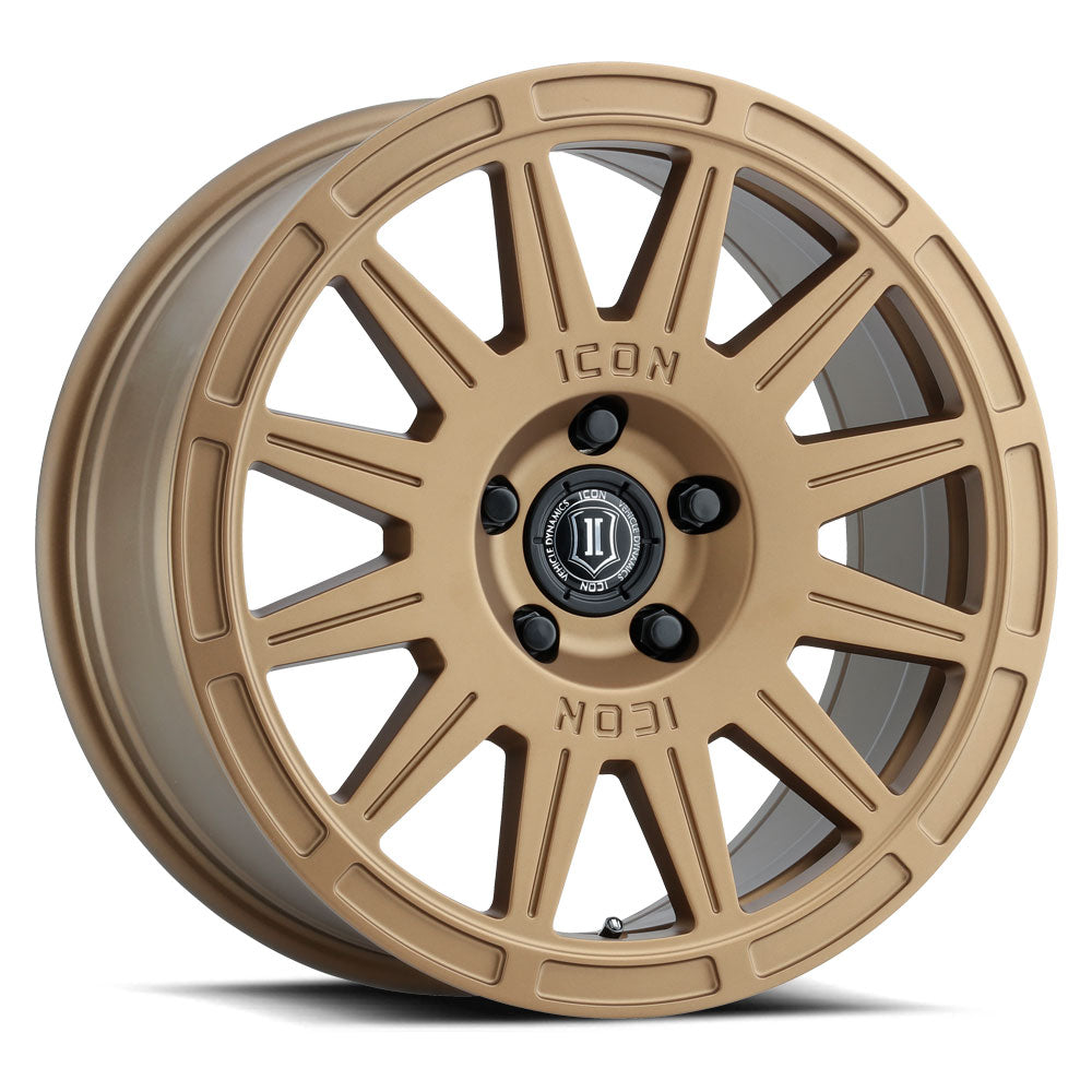 ICON Alloys Ricochet Satin Gold 17x8 5x100 38mm Offset 6" BS (7017805060SG)