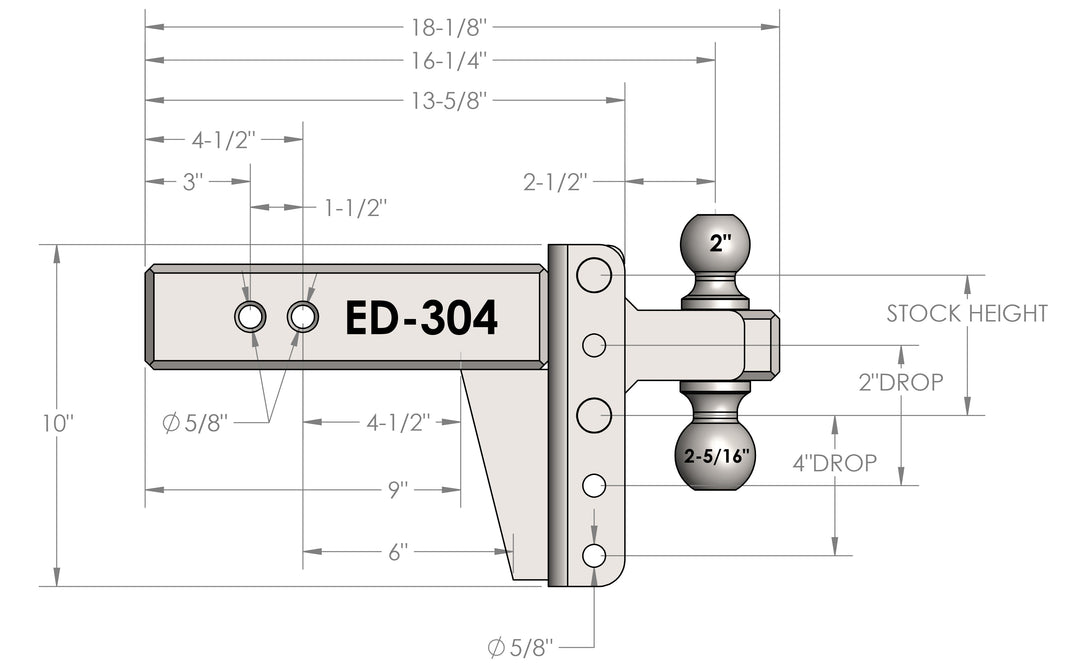 BulletProof 3.0" Extreme Duty 4" Drop/Rise Hitch (ED304)