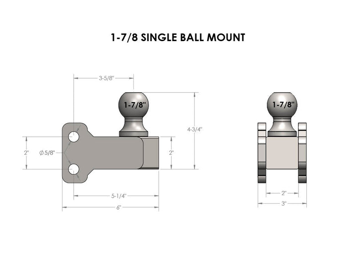 BulletProof 1-7/8" Single Ball Mount (178SINGLE)