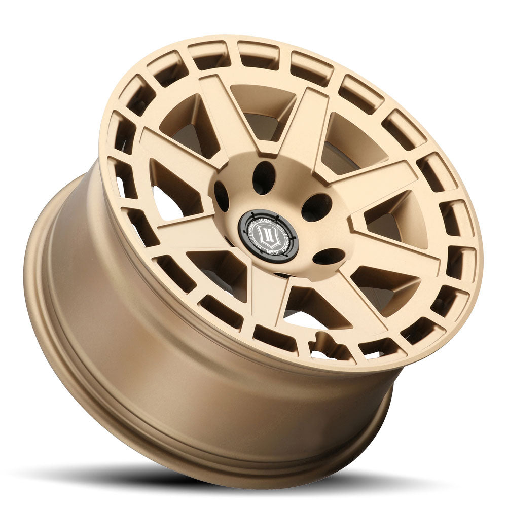 ICON Alloys Compass Satin Brass 17x8.5 6x135 6mm Offset 5" BS (3217856350BS)