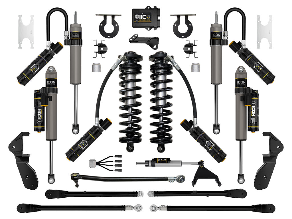 ICON 2023-2026 Ford F-250/350 Super Duty 4WD 2.5-3" Lift Stage 7 Coilover Conversion w/4-Link