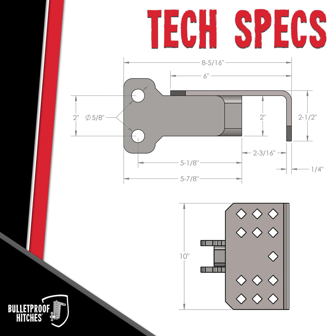 BulletProof Hitch Step Attachment Rated to 1 000 lbs SUV RV & Truck Hitch Step (STEPFBA)