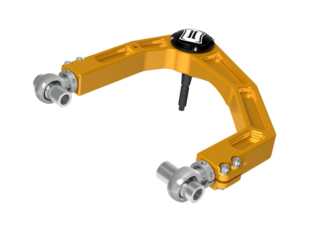 ICON 2024-2026 Toyota Tacoma/2024-2026 Land Cruiser 250 Series/2024-2026 Lexus GX550/2025-2026 4Runner Front Billet Upper Control Arms w/Delta Joint Pro Gold Anodizing