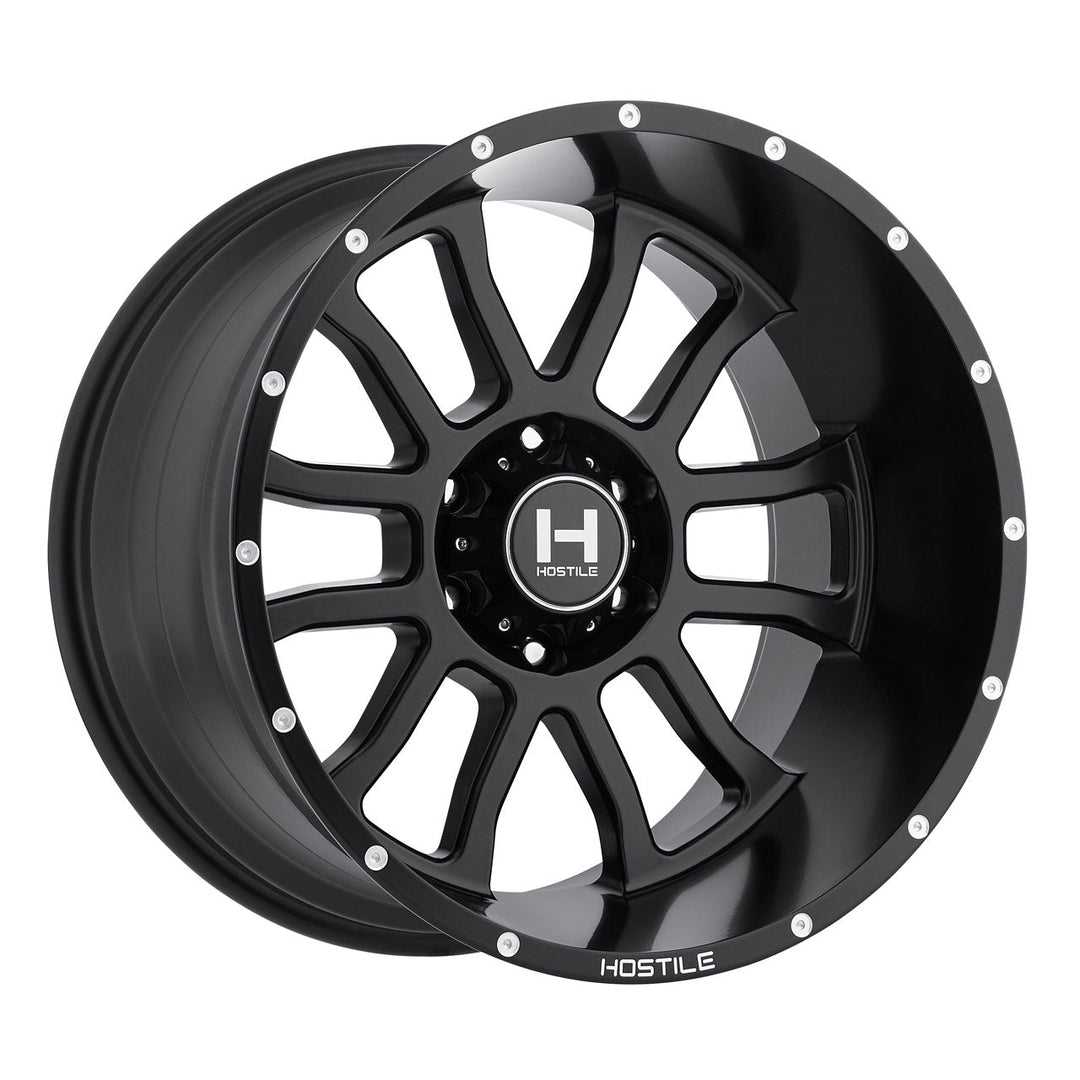 Hostile H107 Gauntlet | 20x9 | 6 On 139.7 | Offset 10 | Satin Black | SKU H107-2090655055BB
