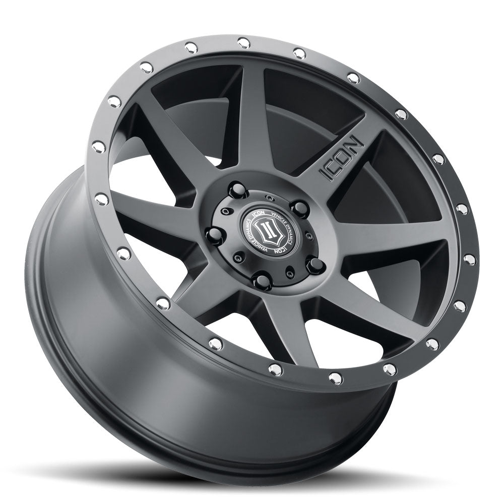 ICON Alloys Rebound Satin Black 20x9 6x5.5 16mm Offset 5.625" BS (1820909056SB)