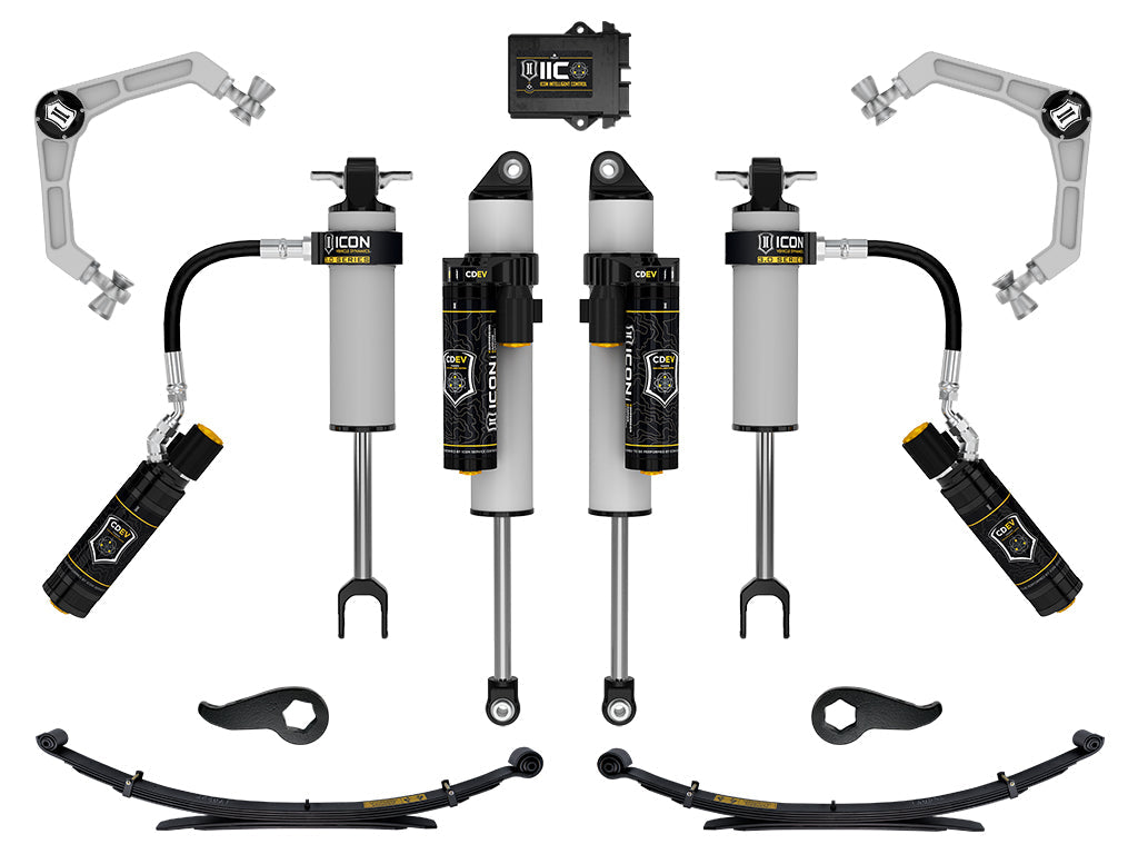 ICON 2020-2026 Silverado/Sierra 2500/3500 HD 2-3.5" Lift Stage 3 3.0 Suspension Billet w/Leaf Packs