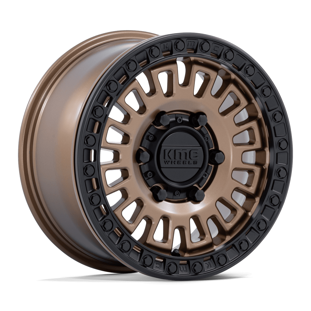 KMC KS242 Aztec UTV Beadlock Wheel - Matte Bronze w/ Matte Black Ring