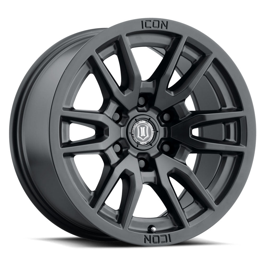 ICON Alloys Vector 6 Satin Black 17x8.5 6x5.5 0mm Offset 4.75" BS (2417858347SB)