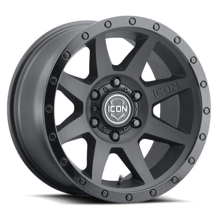 ICON Alloys Rebound Double Black 17x8.5 5x5 -6mm Offset 4.5" BS (1817857345DB)