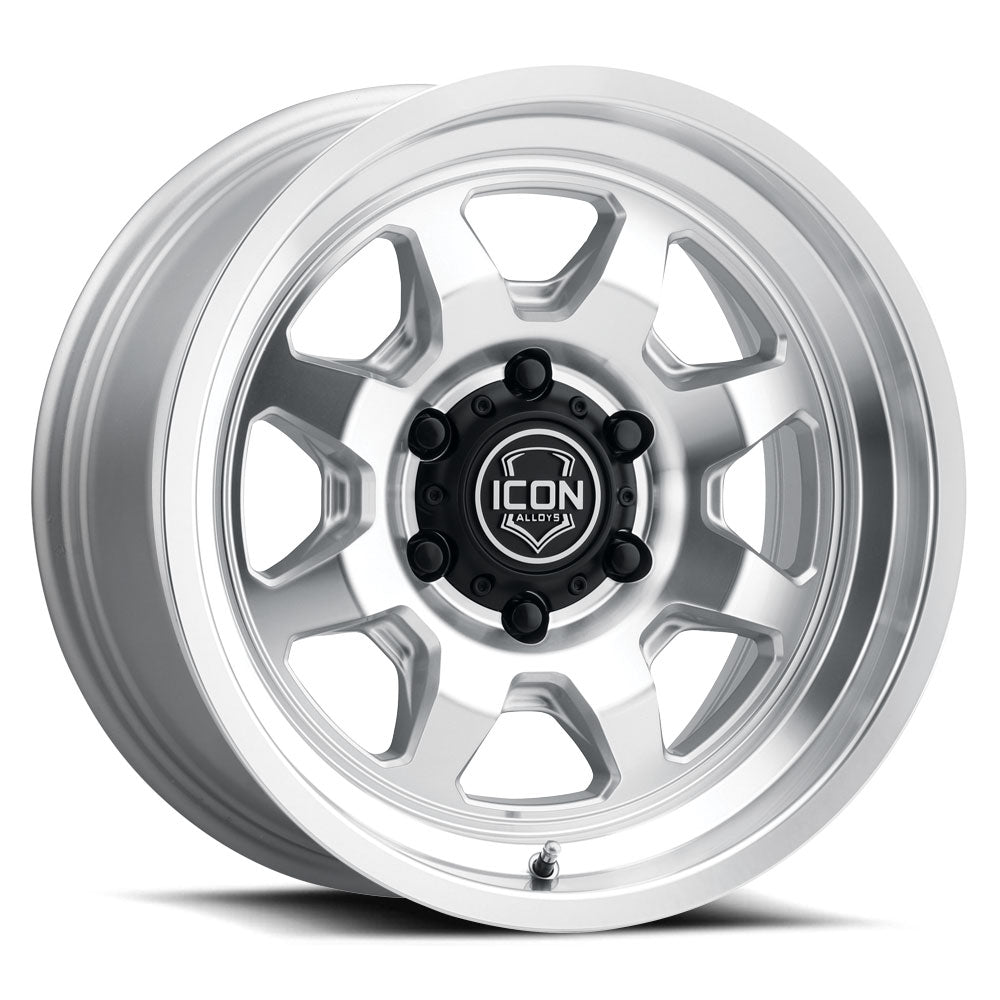 ICON Alloys Nuevo Silver Machined 17x8.5 6x135 6mm Offset 5" BS (8117856350SM)