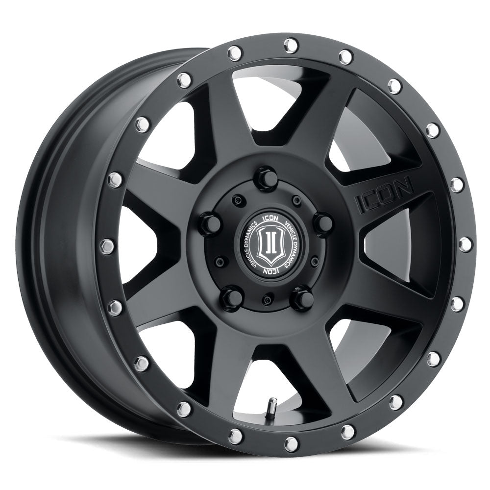 ICON Alloys Rebound Satin Black 18x9 5x150 25mm Offset 6" BS (1818905560SB)