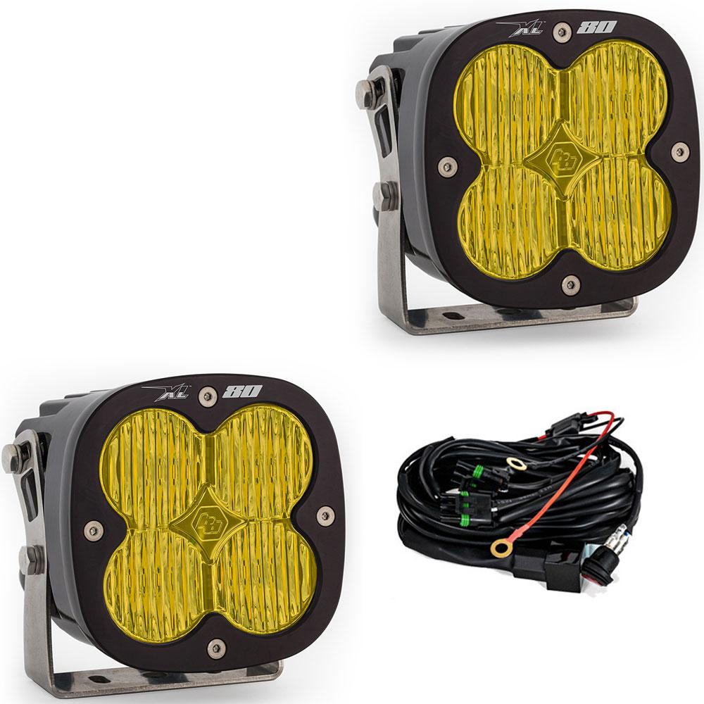 LED Light Pods Baja Amber Lens Wide Cornering Pattern Pair XL80 Series 677815