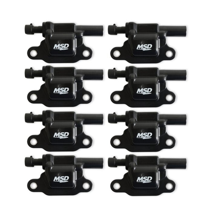 MSD Ignition Coil - Blaster Series - LS2/LS3/LS4/LS7/LS9 Engines -Black - 8-Pack | SKU 826583