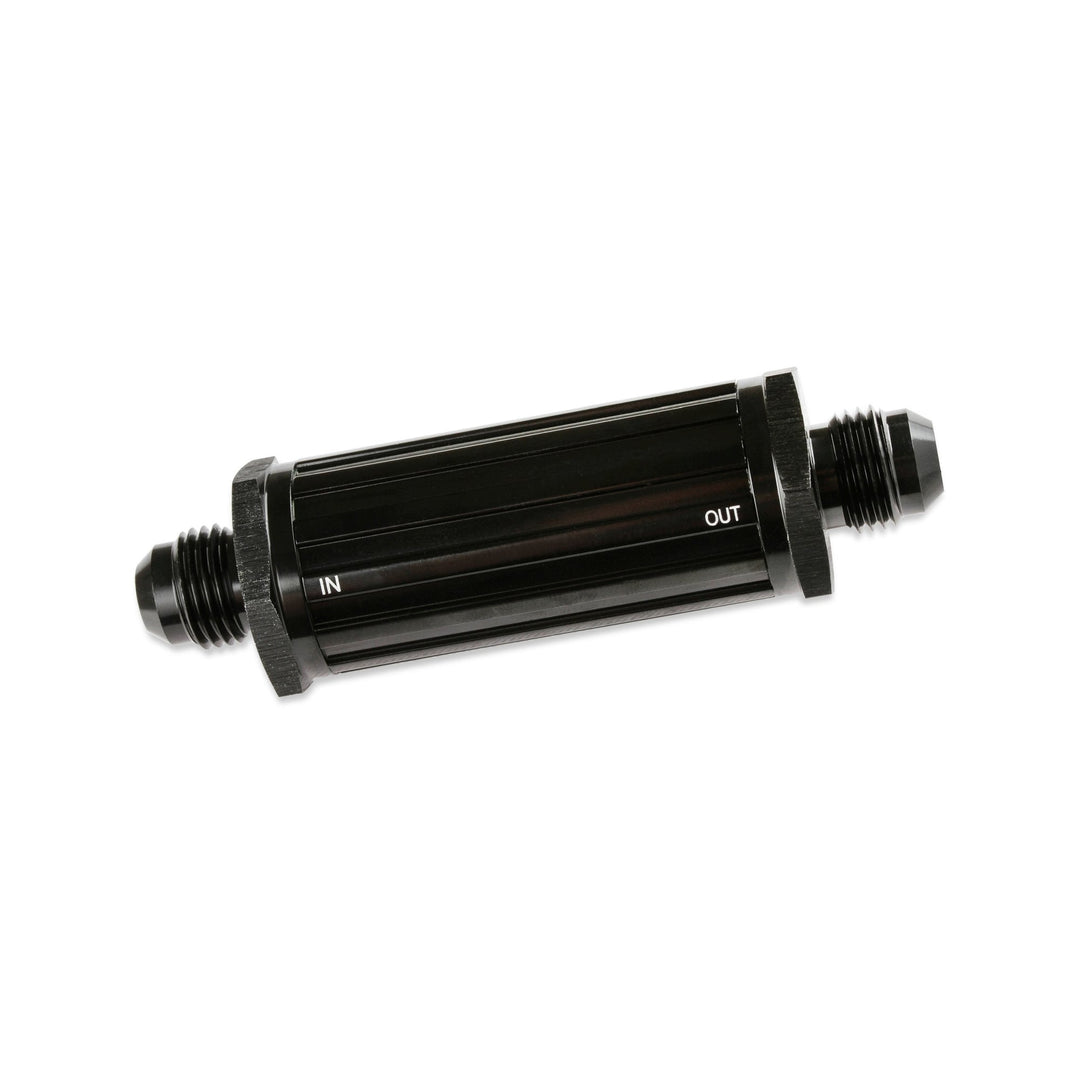 Mr. Gasket -6 AN Male Fuel Filter 30 Micron - Black | SKU 2006-BL