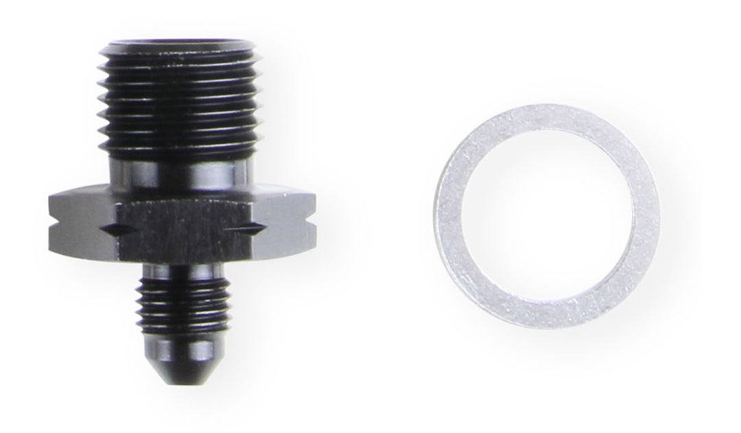 Earl's GM LS Oil Pressure Gauge Adapter Fittings - Black | SKU AT9919BFJERL