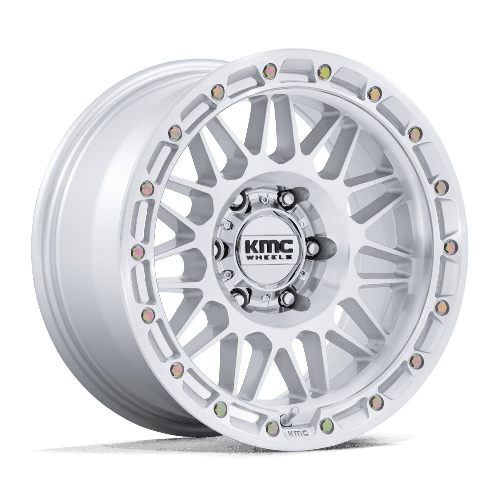 KMC KM555 Attack Wheel - Gloss Silver w/ Machined Face