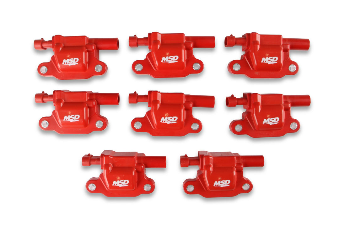 MSD Ignition Coil - Blaster Series - LS2/LS3/LS4/LS7/LS9 Engines - Red - 8-Pack | SKU 82658