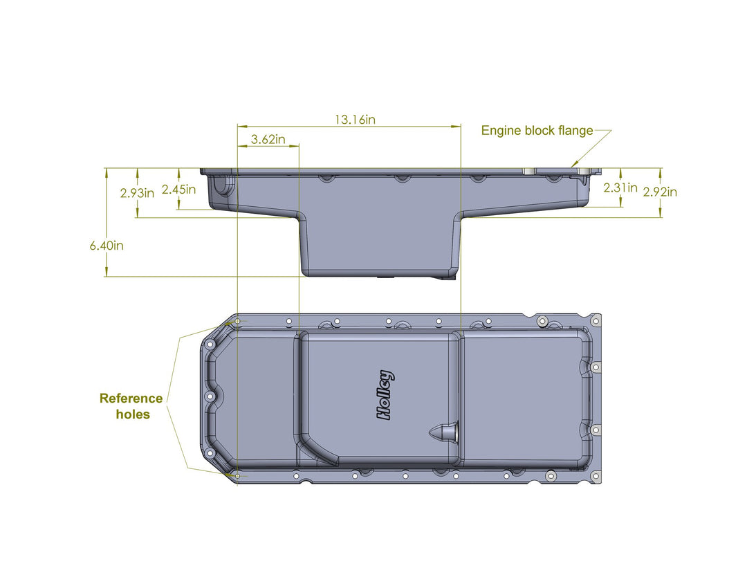Holley Gen III Hemi Swap Oil Pan - Mid-Sump - Hellcat - Black | SKU 302-64BK