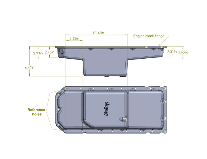 Holley Gen III Hemi Swap Oil Pan - Mid-Sump - Hellcat - Black | SKU 302-64BK