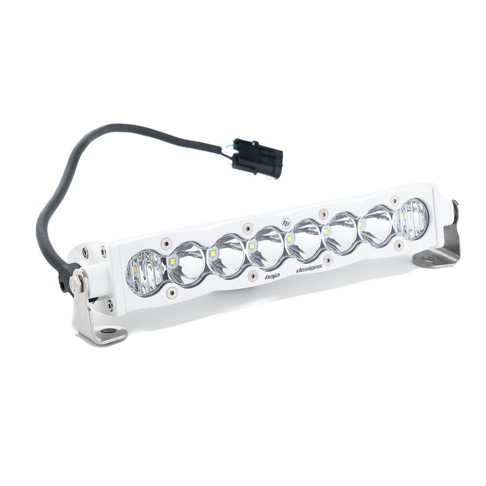 S8 White Straight LED Light Bar (10 Inch; Driving/Combo; Clear) 701003WT