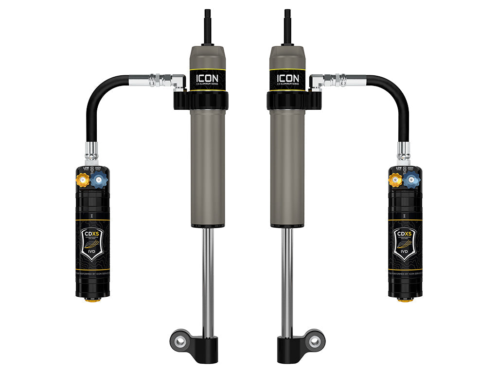 ICON 2005-2023 Toyota Tacoma Rear VS 2.5 Aluminum RXT Shocks Remote Reservoir w/ CDXS Pair