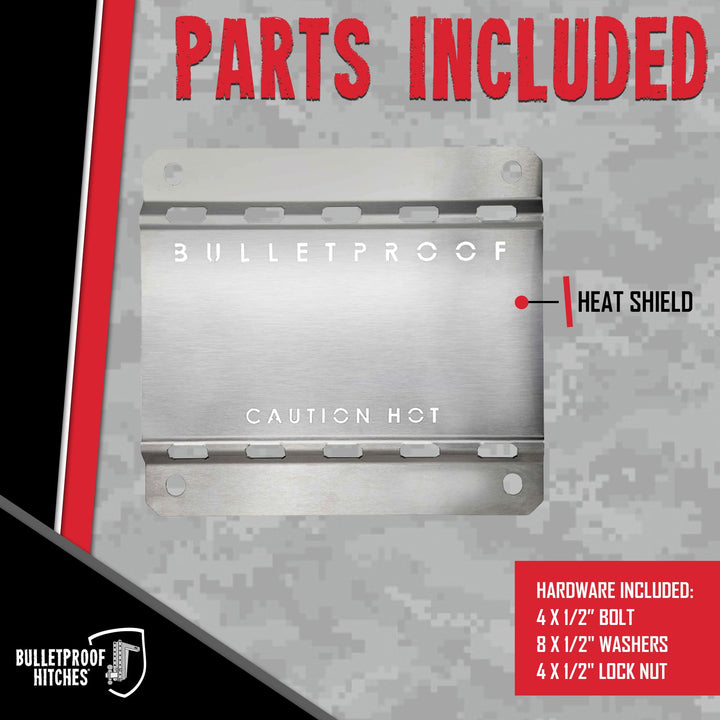 BulletProof Exhaust Heat Shield Stainless Steel Mud Flap Heat Shield (HEATSHIELDFBA)