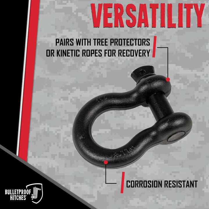 BulletProof Heavy Duty Recovery Shackle with 1-3/8" Threaded Pin Forged Steel