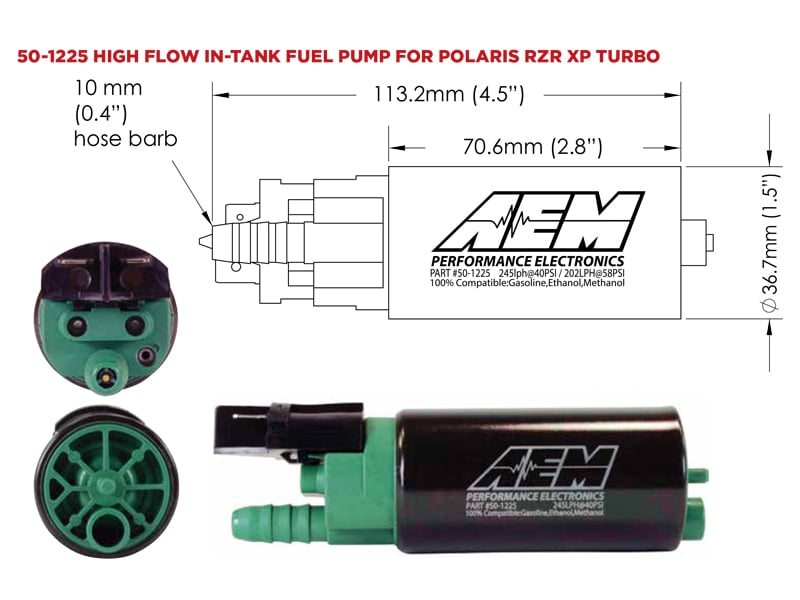 AEM RZR E85 Hi Flow Fuel Pump | SKU 50-1225