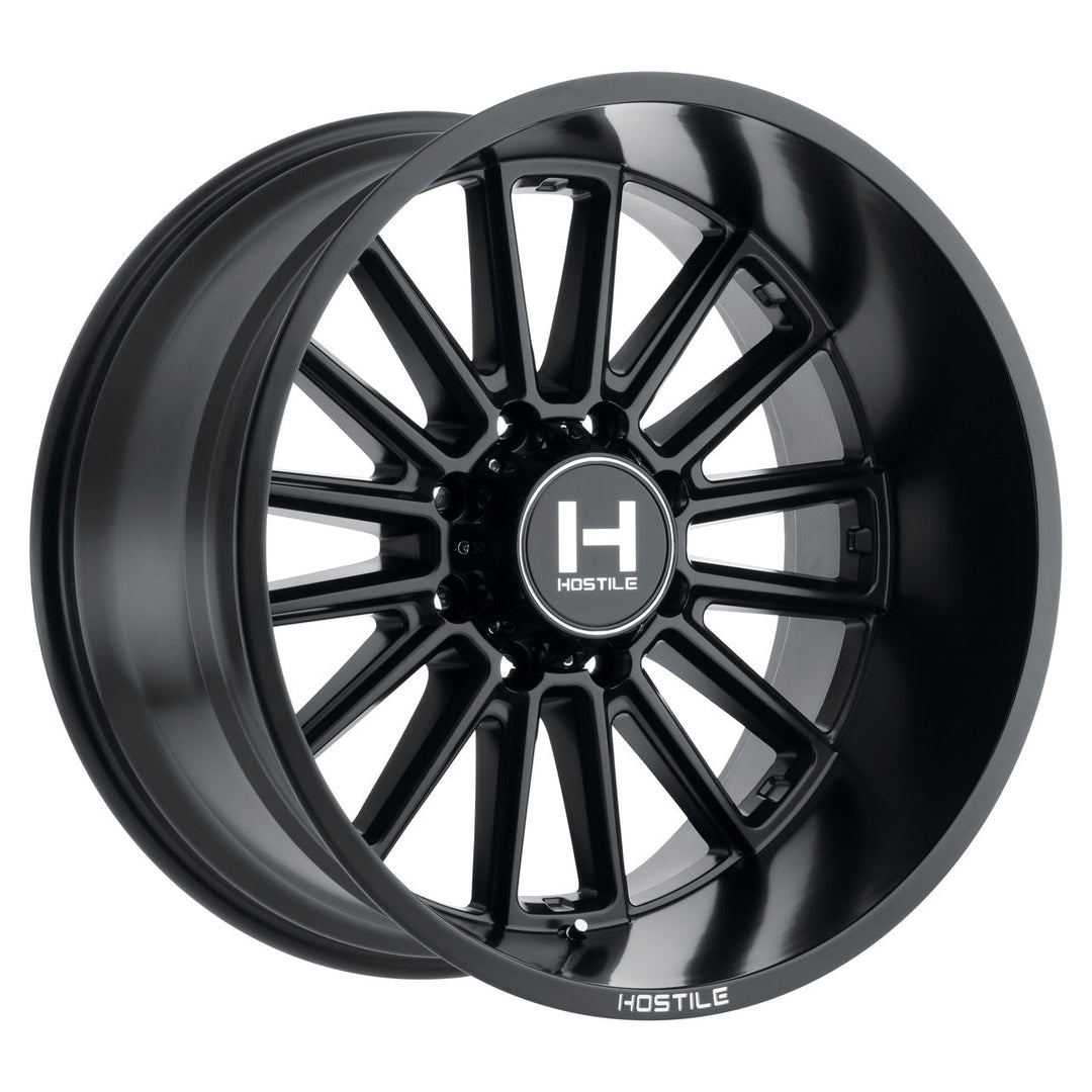 Hostile H115 Predator | 20x9 | 8 On 165.1 | Offset 12 | Satin Black | SKU H115-2090816555BB