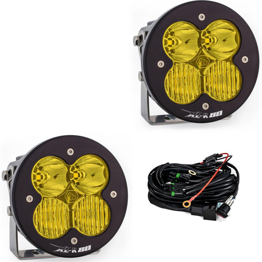 LED Light Pods Baja Amber Lens Driving Combo Pattern Pair XL R 80 Series 767813