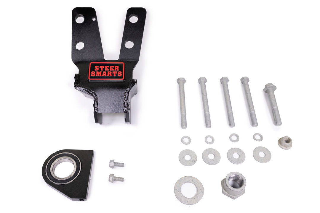 18-24 Jeep Wrangler/Gladiator JL/JT Yeti XD Sealed Bearing Sector Shaft Brace with Frame Side Track Bar Reinforcement Bracket - Steel Steering Box Only Steer Smarts | SKU 79041001-GQSK