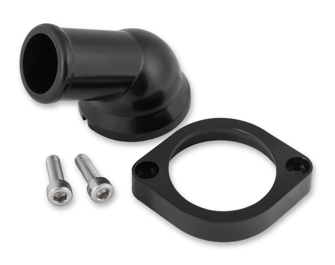 Mr. Gasket GM LS Water Neck - Swivel - 30 Degree Angle - Black | SKU 2670BK