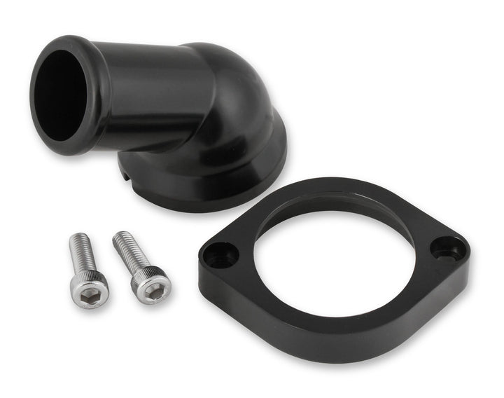Mr. Gasket GM LS Water Neck - Swivel - 30 Degree Angle - Black | SKU 2670BK