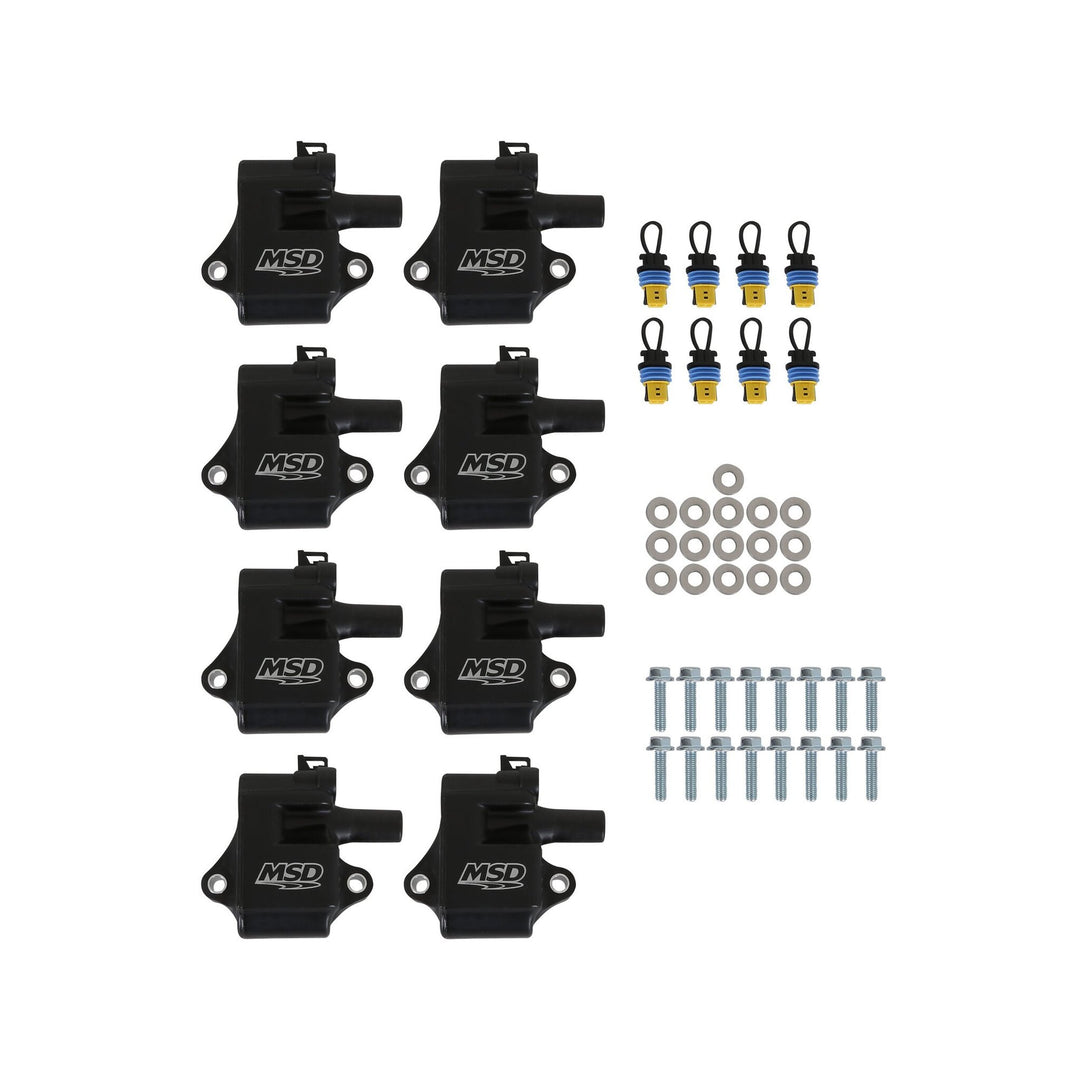 MSD Ignition Coil - Pro Power Series - GM LS1/LS6 Engines - Black - 8-Pack | SKU 828583
