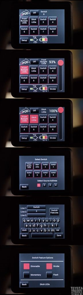 TJ Switch Panel 8 Circuit Source SE W/Touchscreen 97-06 Wrangler TJ sPOD | SKU 8-700-TS-TJ