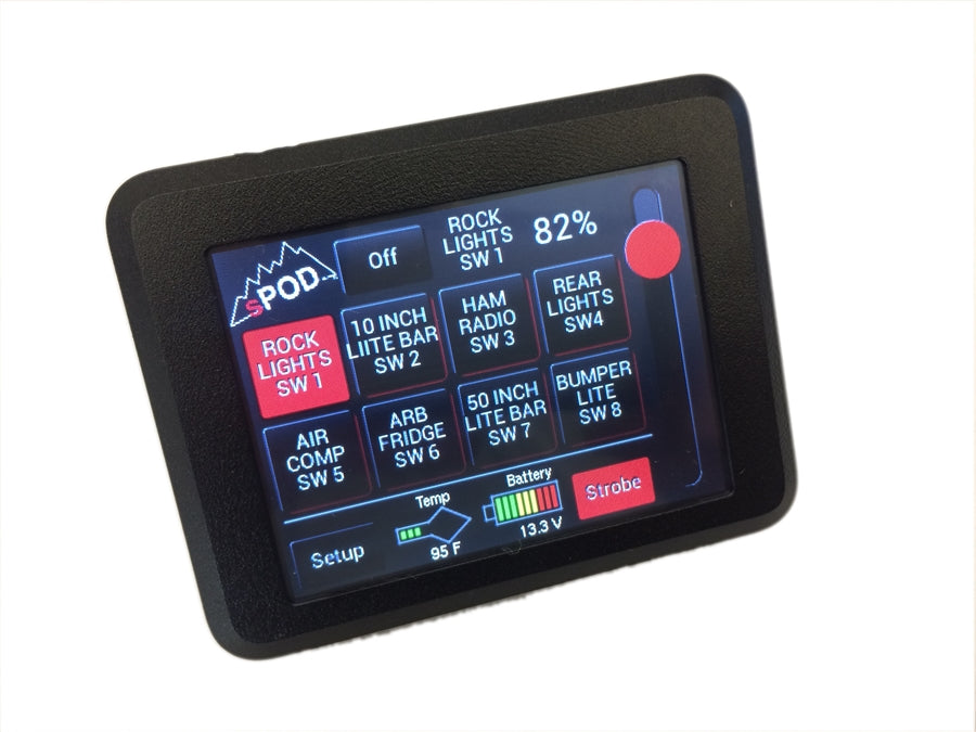 TJ Switch Panel 8 Circuit Source SE W/Touchscreen 97-06 Wrangler TJ sPOD | SKU 8-700-TS-TJ
